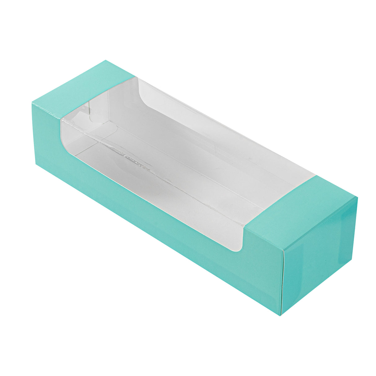 Boxes, Pastry & Cake, 9.75 x 3.25 x 2.25 Inch, Paper, Turquoise, with Window,100 - 1 EACH