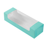 Boxes, Pastry & Cake, 9.75 x 3.25 x 2.25 Inch, Paper, Turquoise, with Window,100 - 1 EACH