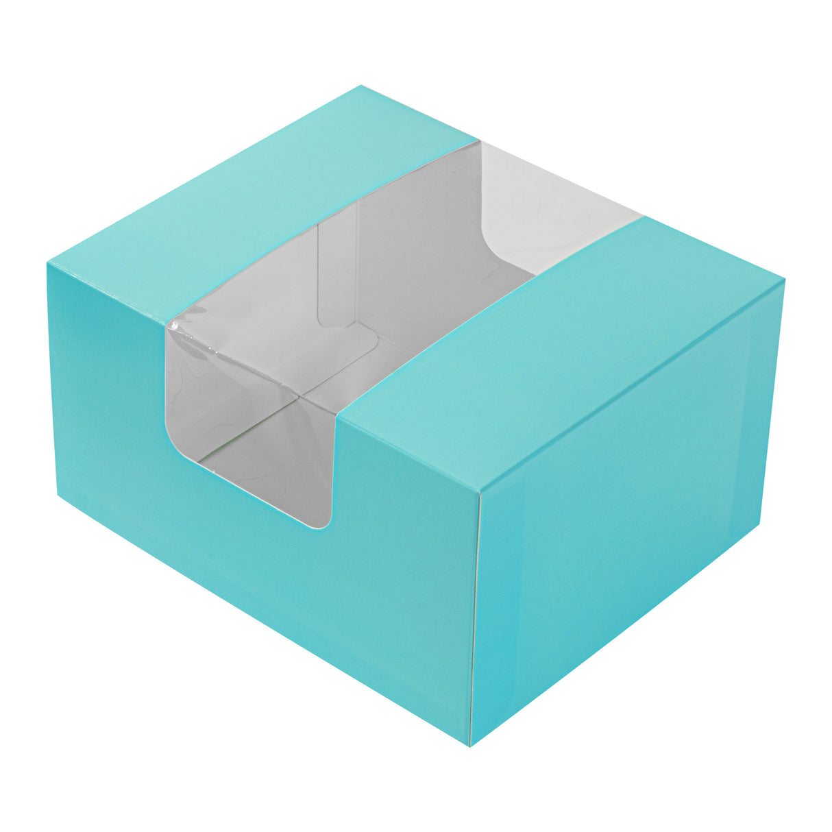 Boxes, Pastry & Cake, 7 x 6 x 4 Inch, Paper, Turquoise, with Window,100 - 1 EACH