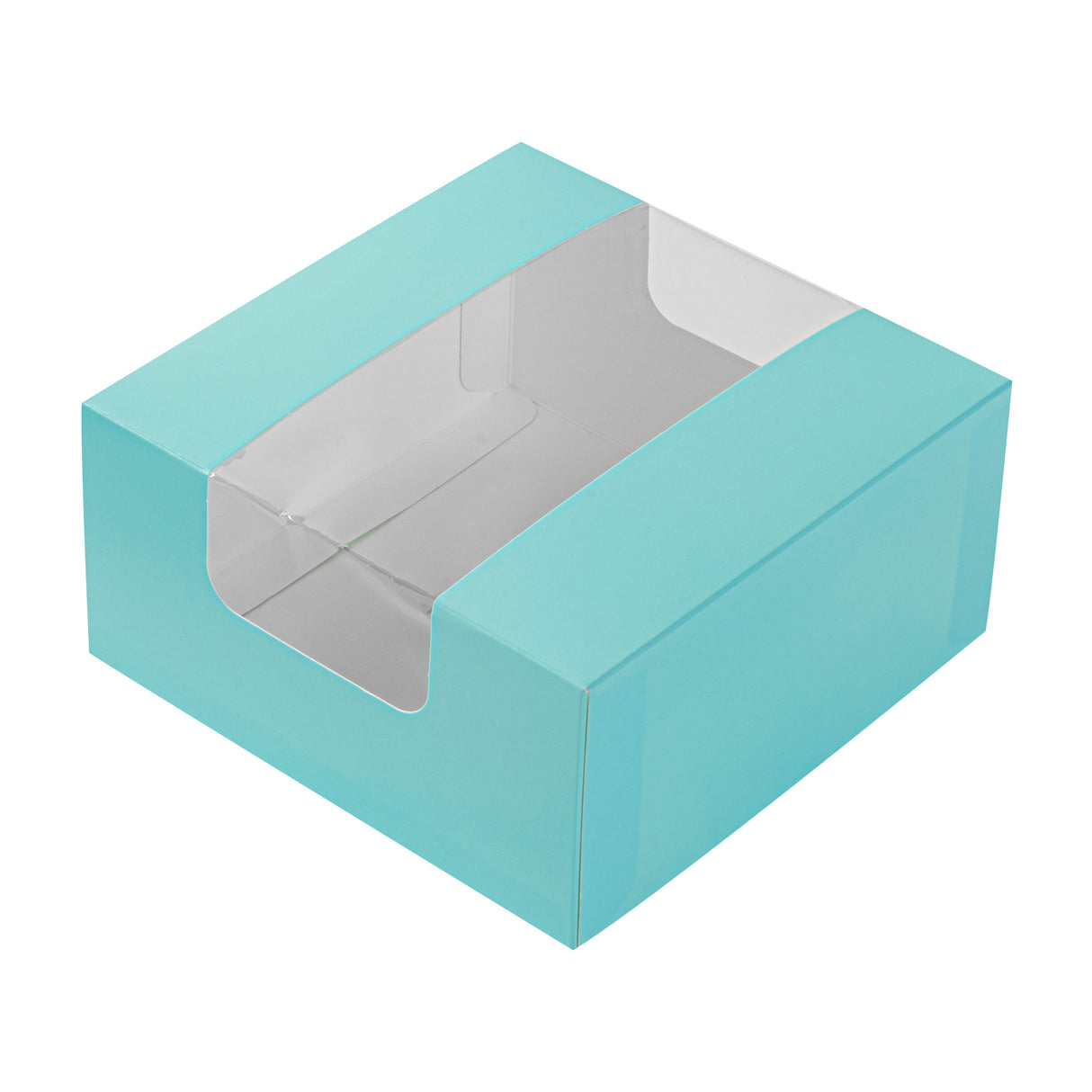 Boxes, Pastry & Cake, Pastry Tek 6.25 x 6.25 x 3.25 Inch, Paper, Turquoise, with Window,100 - 1 EACH