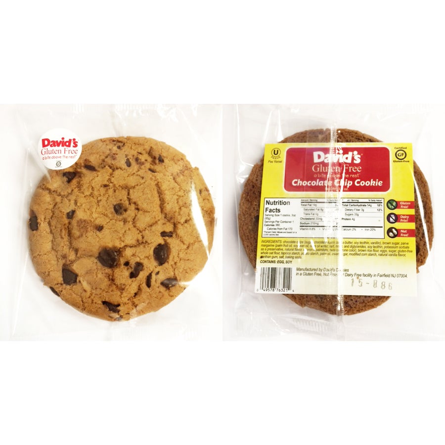 Cookies, Chocolate Chip, Thaw & Serve, Individually-Wrapped, 3 Ounce,24 - 1 COUNT