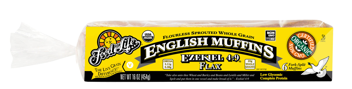 Muffins, English, Sprouted Grain Flax, 2.67 Ounce,6 - 6 COUNT