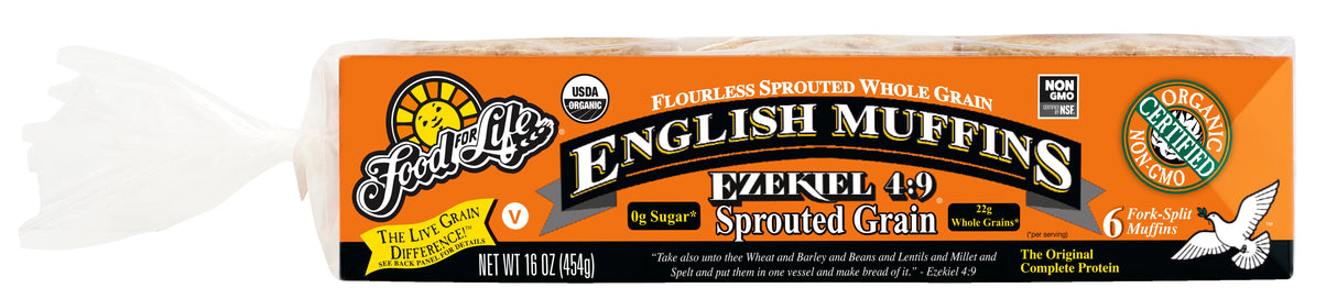Muffins, English, Sprouted Whole Grain, 2.67 Ounce,6 - 6 COUNT
