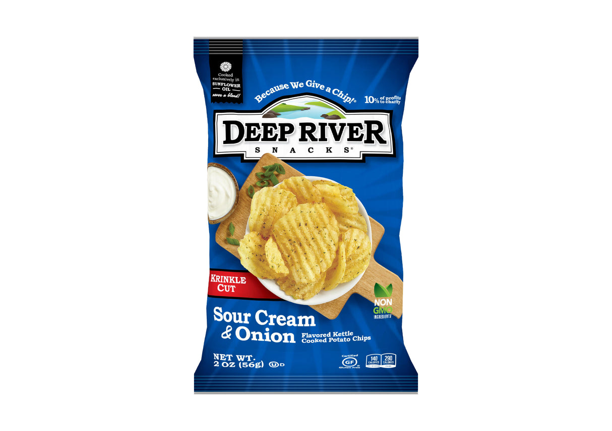 Chips, Potato, Kettle, Sour Cream & Onion, Single-Serve,24 - 2 OUNCE