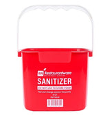 Bucket, Sanitizing, 8 Quart, Red, Plastic, with Stainless Steel Handle,1 - 1 COUNT