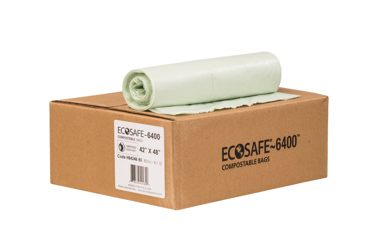 Bags, Compostable, 0.85 Mils, 42 x 48 Inches,8 - 10 COUNT