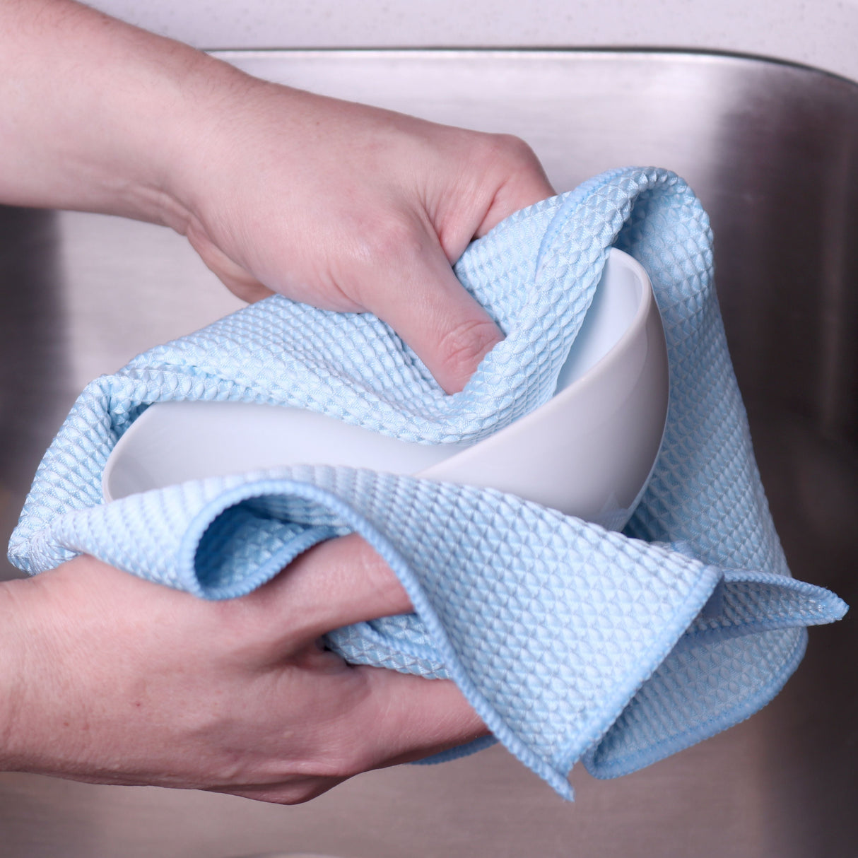 Cloths, 16 x 16 Inch, Blue, Microfiber Waffle,12 - 1 EACH
