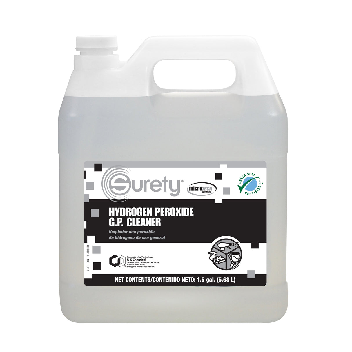 Cleaner, Hydrogen Peroxide Multi-Purpose , Liquid,1 - 1.5 GALLON