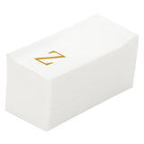Towels, Guest, Paper, White, with Gold Sans Serif Font Letter Z, Air Laid, 15.75 x 8 Inch, Rectangular, Linen-Feel,50 - 1 EACH