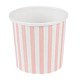 Containers, Soup, 12 Ounce, Paper, Pink & White Stripe, 3.50 x 3.50 x 3.50 Inch, Round,25 - 1 EACH