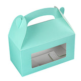 Boxes, Gable & Lunch, Bio Tek 9.50 x 5 x 5 Inch, Paper, Turquoise, with Window,25 - 1 EACH
