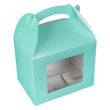 Boxes, Gable & Lunch, Bio Tek 10 x 7 x 8 Inch, Paper, Turquoise, with Window,25 - 1 EACH