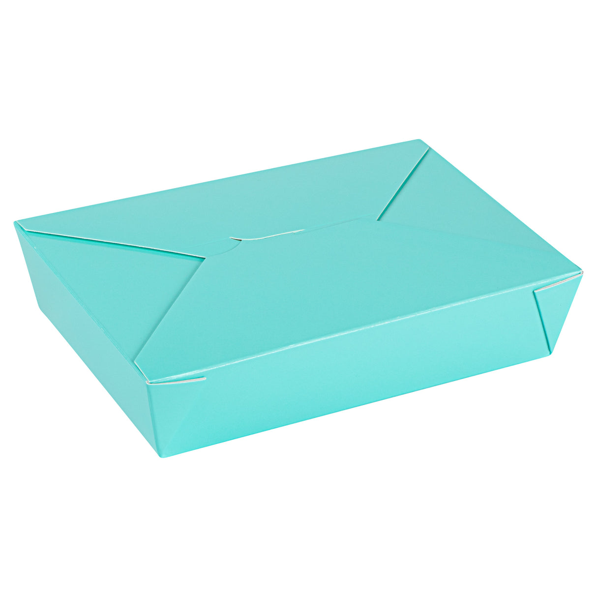 Containers, Take-Out, 49 Ounce, Paper, Turquoise, 8.50 x 6.25 x 2 Inch, Rectangular, #2,50 - 1 EACH