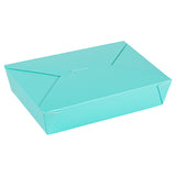 Containers, Take-Out, 49 Ounce, Paper, Turquoise, 8.50 x 6.25 x 2 Inch, Rectangular, #2,50 - 1 EACH