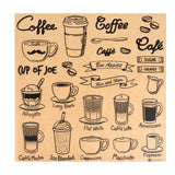 Food Wrap & Basket Liners, Coffee Shop, RW Base 12 x 12 Inch, Greaseproof Paper, Kraft, Cup of Joe Print,200 - 1 EACH