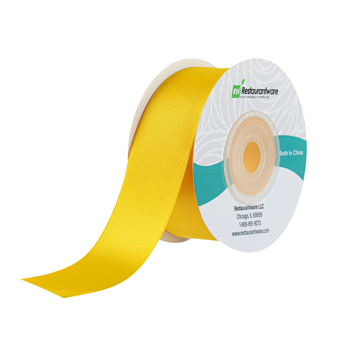 Ribbons, Satin, Gift Tek 1 Inch, Single-Face, Yellow, Polyester, 10 Yard,1 - 30 FOOT