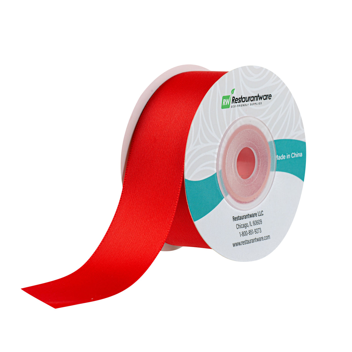 Ribbons, Satin, Gift Tek 1 Inch, Single-Face, Red, Polyester, 10 Yard,1 - 30 FOOT