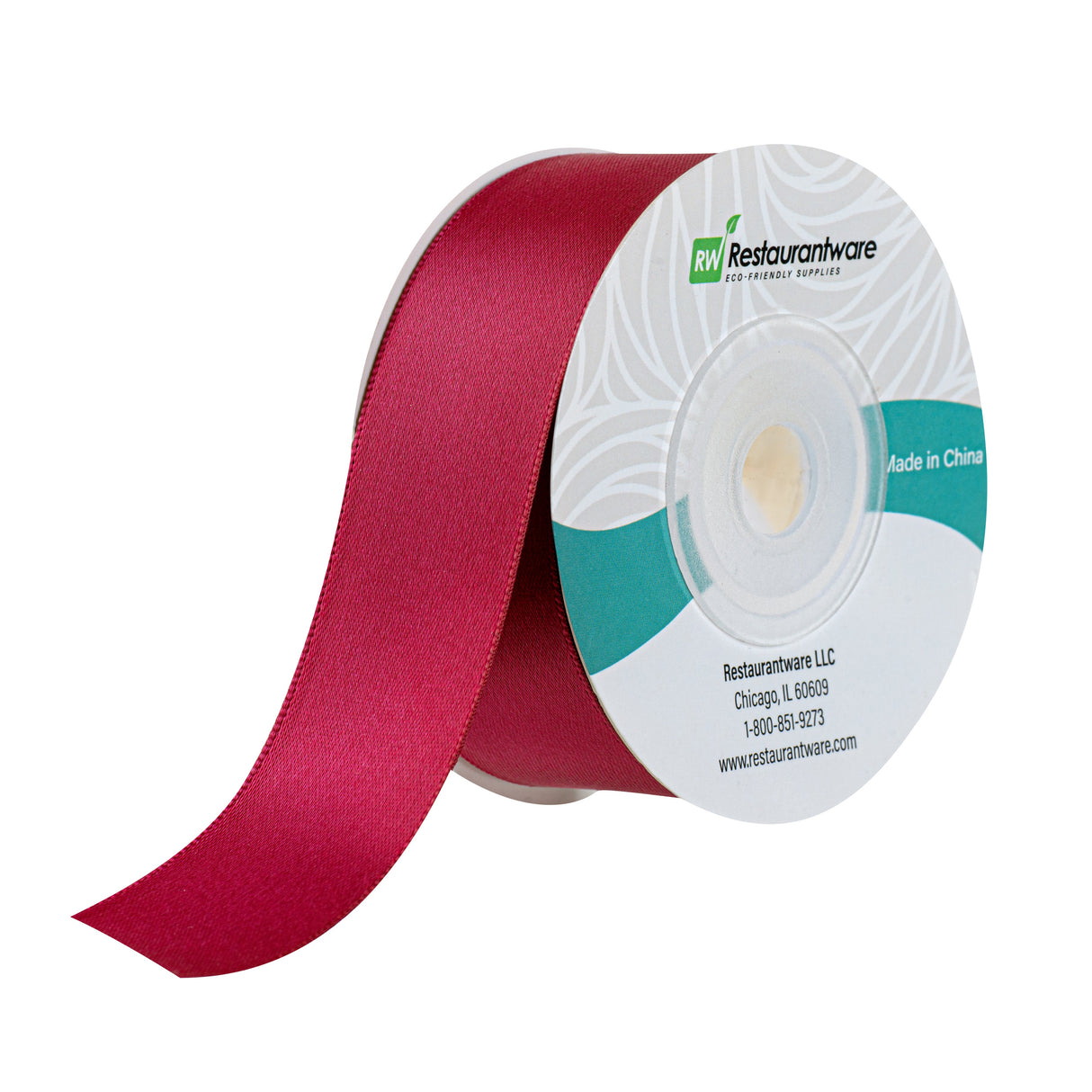 Ribbons, Satin, Gift Tek 1 Inch, Single-Face, Sherry Red, Polyester, 10 Yard,1 - 30 FOOT