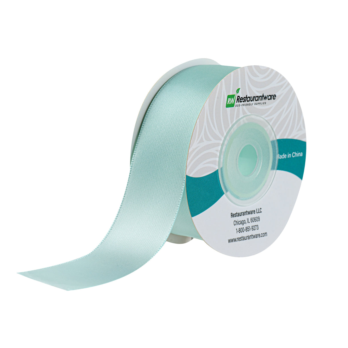 Ribbons, Satin, Gift Tek 1 Inch, Single-Face, Aqua Blue, Polyester, 10 Yard,1 - 30 FOOT