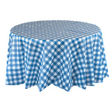 Covers, Table, Table Tek 84 Inch, Plastic, Blue Gingham, Round,2 - 1 EACH