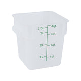 Containers, Food Storage, Met Lux 4 Quart, Square, Translucent, 7 x 7 x 7.50 Inch, with Green Volume Markers,1 - 1 EACH