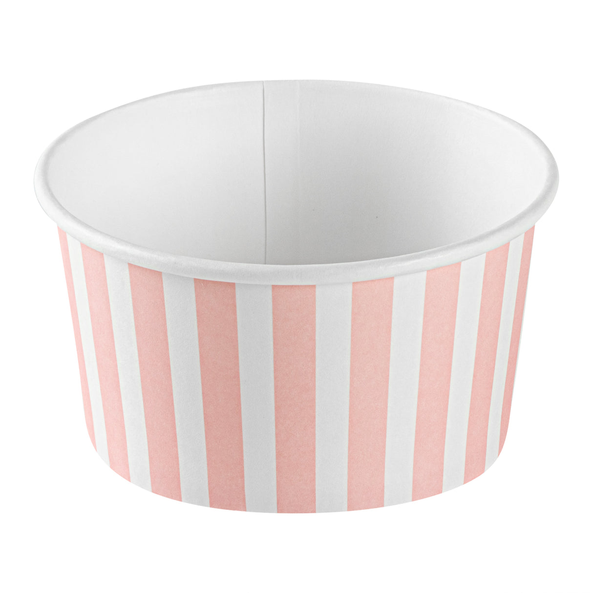Cups, To-Go, Coppetta 8 Ounce, Paper, Pink & White Stripe, 3.75 x 3.75 x 2.25 Inch, Round,4 - 50 COUNT