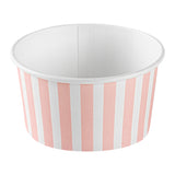 Cups, To-Go, Coppetta 8 Ounce, Paper, Pink & White Stripe, 3.75 x 3.75 x 2.25 Inch, Round,4 - 50 COUNT