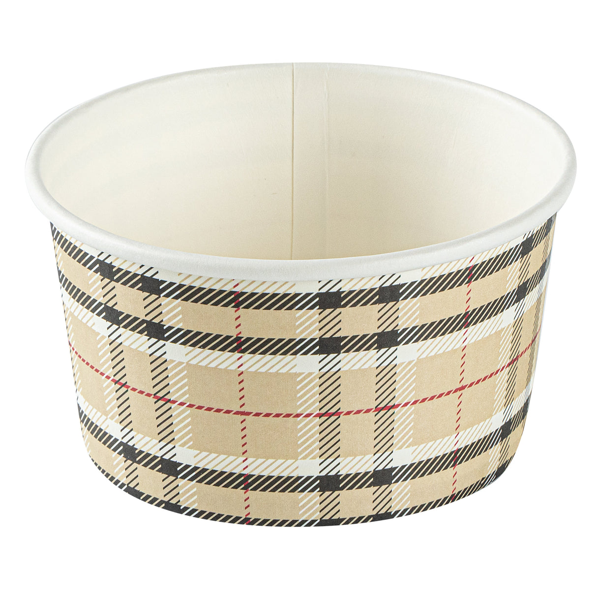 Cups, To-Go, Coppetta 8 Ounce, Paper, Plaid, 3.75 x 3.75 x 2.25 Inch, Round,4 - 50 COUNT