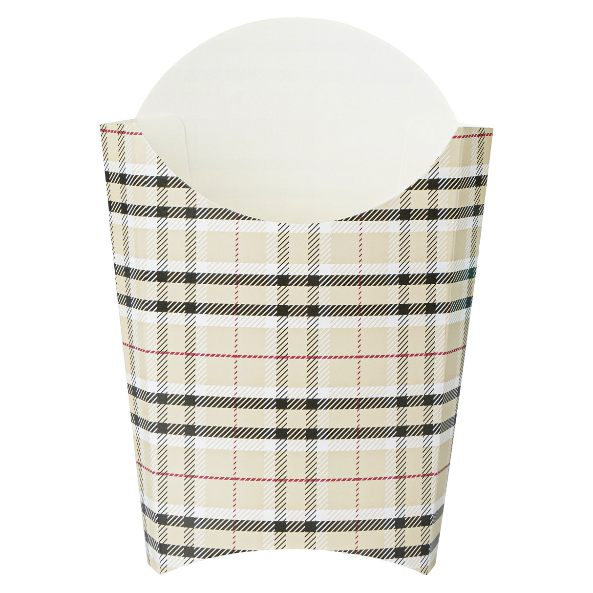 Containers, To-Go Fry & Snack, Bio Tek 4 Ounce, Paper, Plaid, 4.75 x 3.50 x 5 Inch,100 - 1 EACH