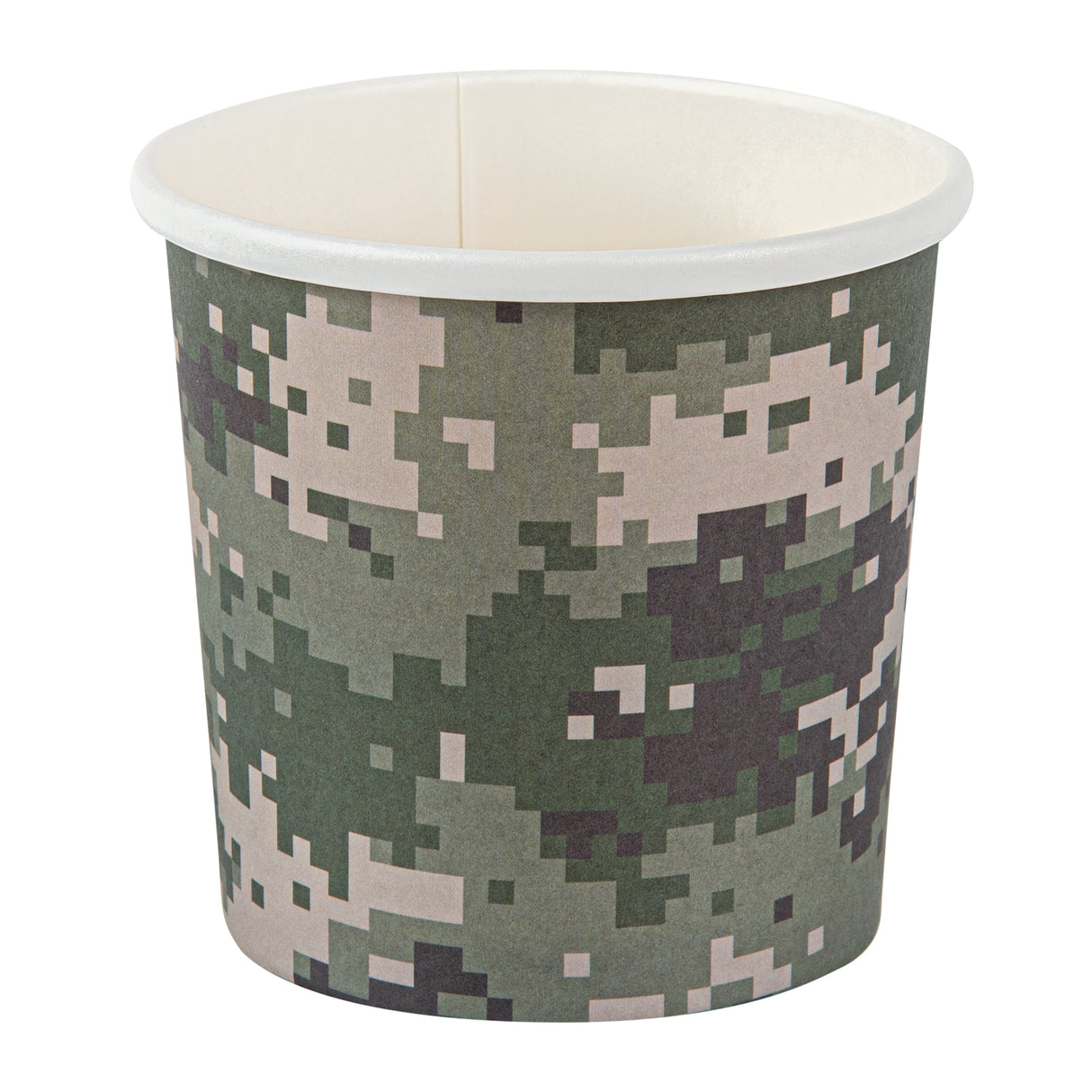 Containers, Soup, Bio Tek 12 Ounce, Paper, Camouflage, 3.50 x 3.50 x 3.50 Inch, Round,8 - 25 COUNT