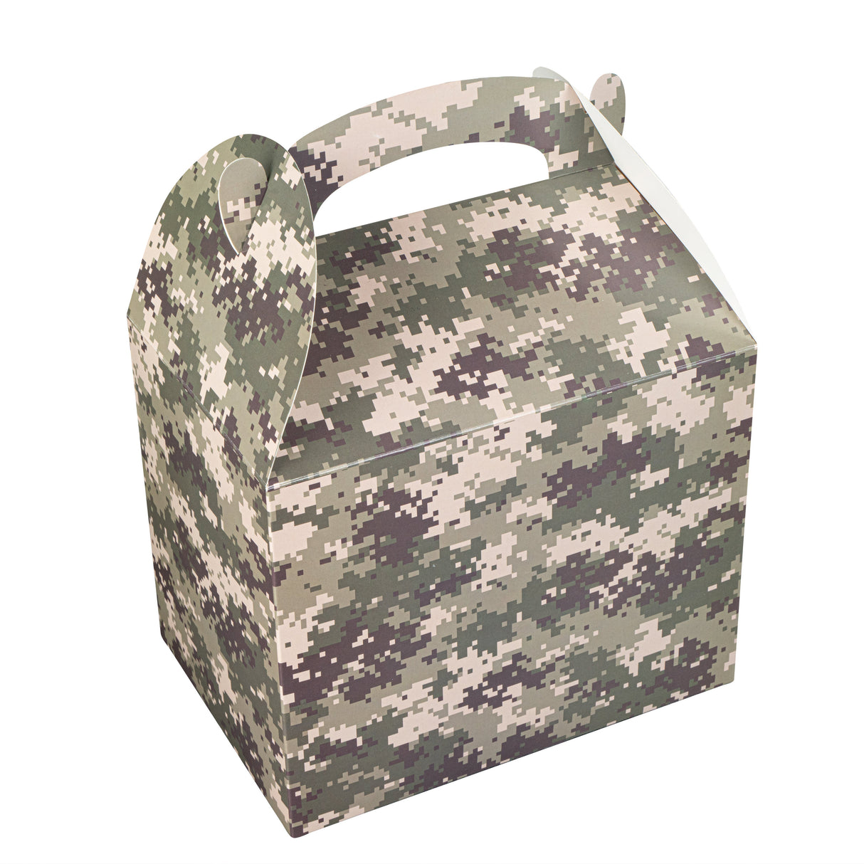 Boxes, Gable & Lunch, Bio Tek 10 x 7 x 8 Inch, Paper, Camouflage,4 - 25 COUNT