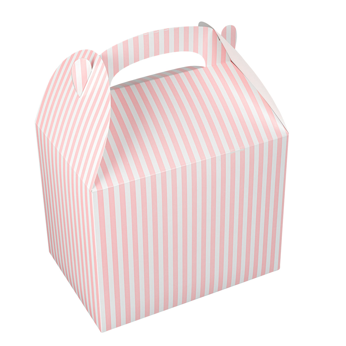 Boxes, Gable & Lunch, Bio Tek 10 x 7 x 8 Inch, Paper, Pink & White Stripe,4 - 25 COUNT