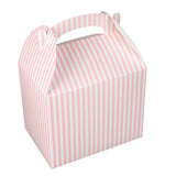 Boxes, Gable & Lunch, Bio Tek 10 x 7 x 8 Inch, Paper, Pink & White Stripe,4 - 25 COUNT