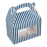Boxes, Gable & Lunch, Bio Tek 8.50 x 4.75 x 5.50 Inch, Paper, Blue & White, with Window,4 - 25 COUNT