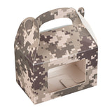 Boxes, Gable & Lunch, Bio Tek 4 x 2.50 x 2.50 Inch, Paper, Camouflage, with Window,4 - 25 COUNT