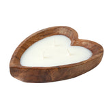 Candles, Dough Bowl, Coco Casa Wood, Jasmine, Heart-Shaped, 7 x 5.50 x 2 Inch,10 - 1 EACH