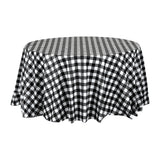 Covers, Table, Table Tek 84 Inch, Plastic, Black Gingham, Round,10 - 2 COUNT