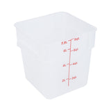 Containers, Food Storage, Met Lux 8 Quart, Square, Translucent, 8.75 x 8.75 x 8.50 Inch, with Red Volume Markers,10 - 1 EACH