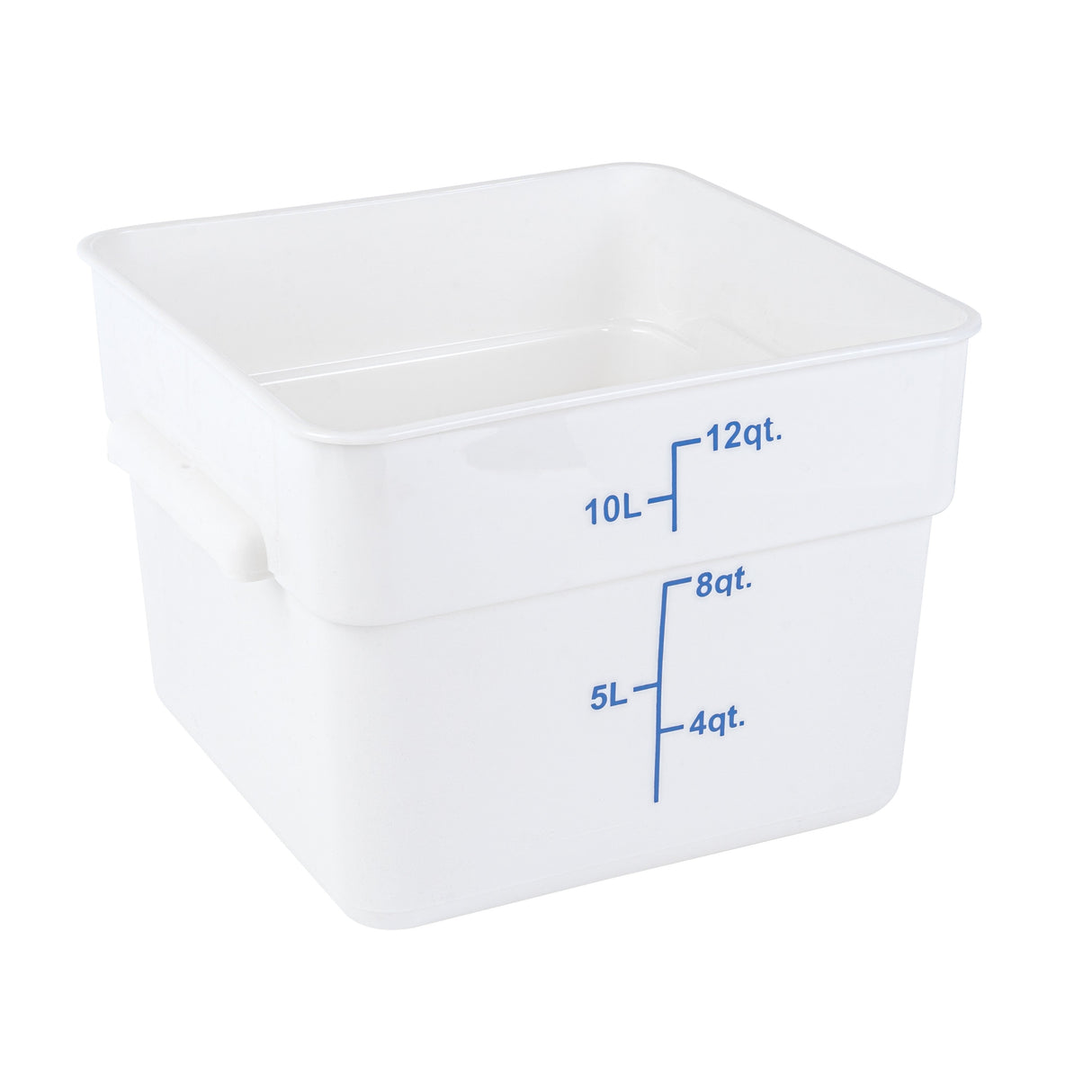 Containers, Food Storage, Met Lux 12 Quart, Square, White, 11 x 11 x 8 Inch, with Blue Volume Markers,10 - 1 EACH