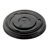 Lids, Flat, Zero Waste, Plastic, Black, 3.50 x 3.50 x 0.25 Inch, Round, for 12/16/24 Ounce Cups, PLA,10 - 100 COUNT