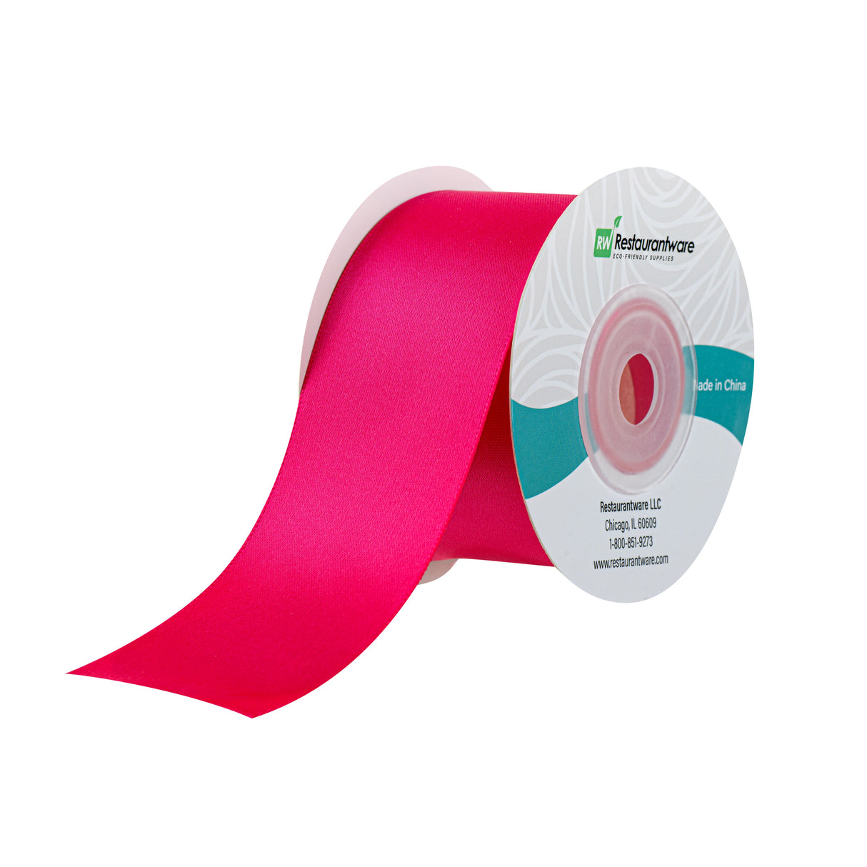 Ribbons, Satin, Gift Tek 1.50 Inch, Single-Face, Shocking Pink, Polyester, 10 Yard,1 - 30 FOOT