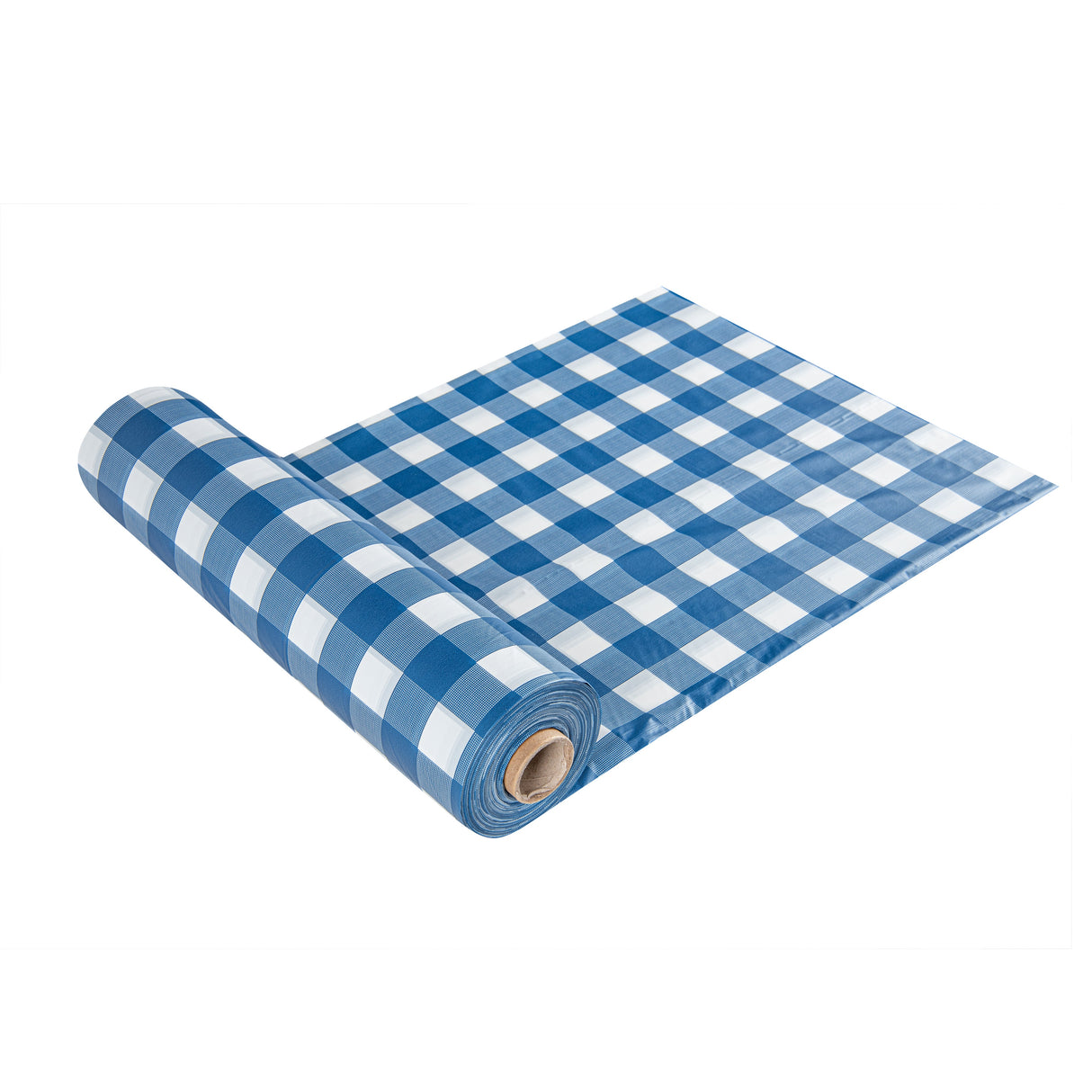 Cover Roll, Table, Table Tek 54 Inch x 100 Foot, Plastic, Blue Gingham, with Slide Cutter,1 - 100 FOOT