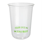 Cups, Zero Waste 16 Ounce, Plastic, Clear, 3.50 x 3.50 x 4.75 Inch, U-Shape Rounded Bottom, PLA,100 - 1 EACH