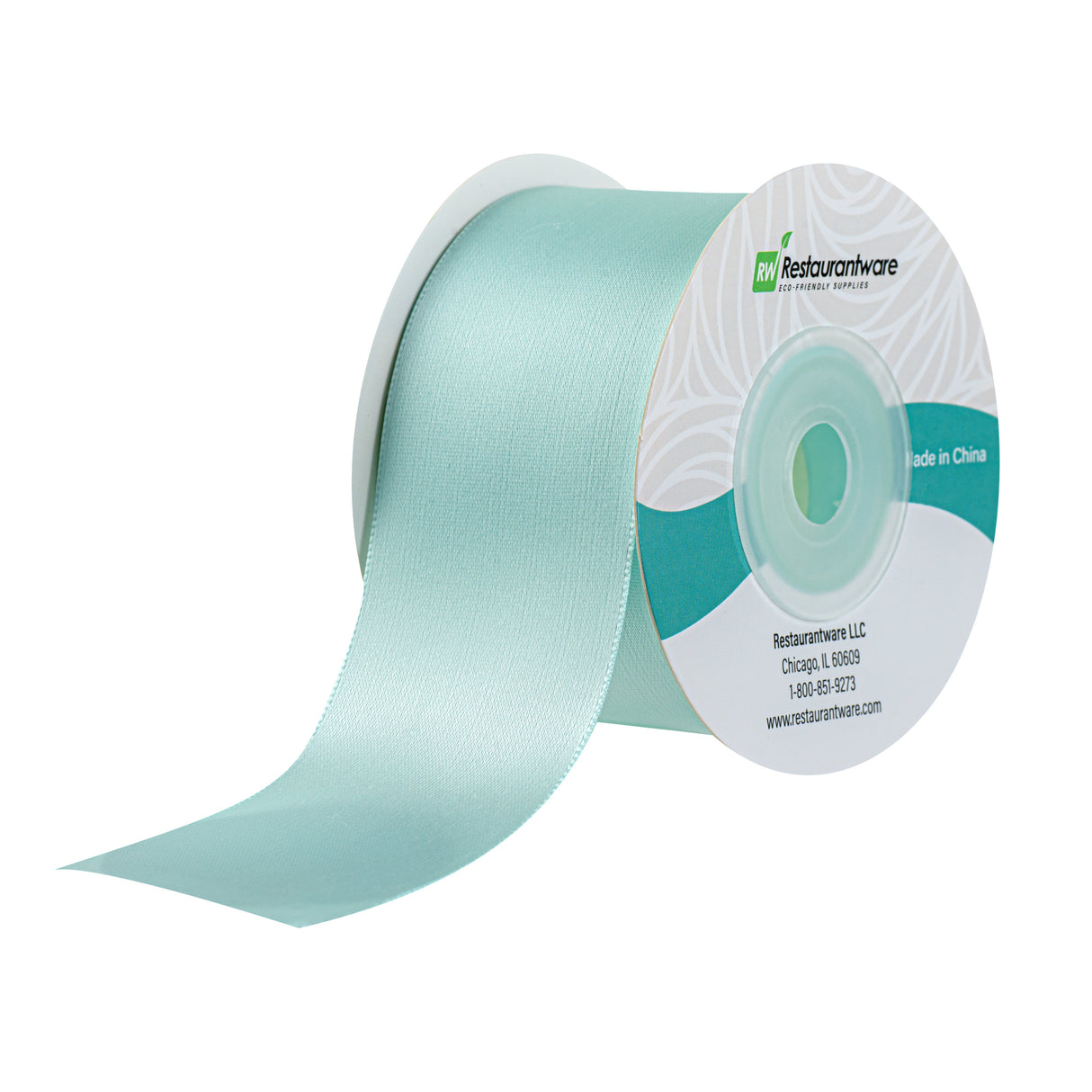 Ribbons, Satin, Gift Tek 1.50 Inch, Single-Face, Aqua Blue, Polyester, 10 Yard,10 - 30 FOOT