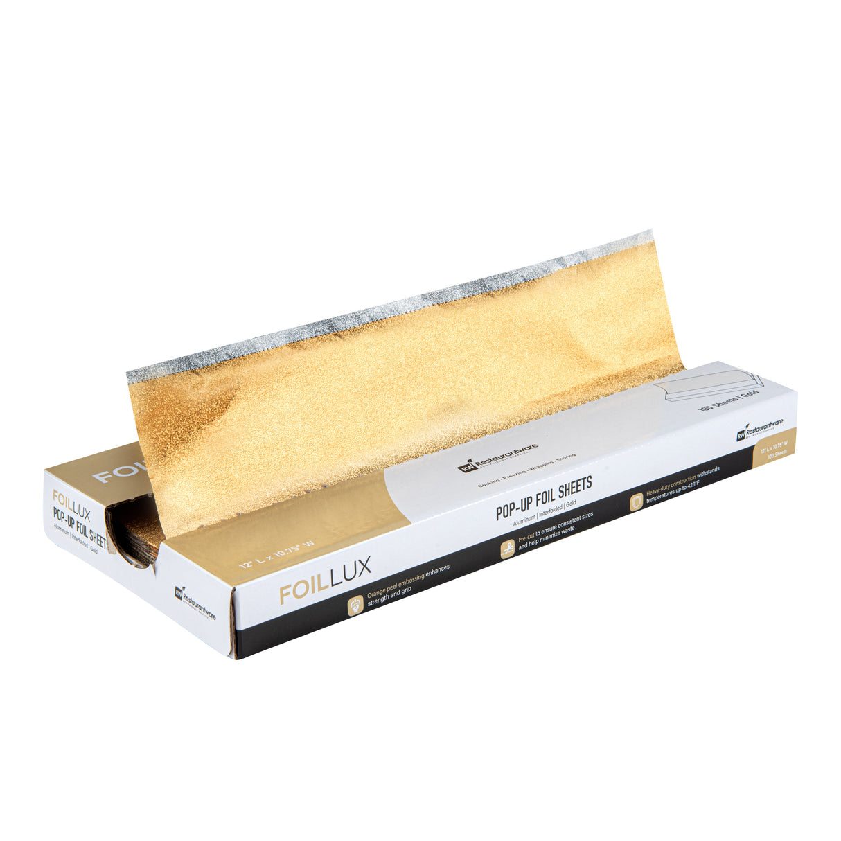 Sheets, Food Service, Foil Lux 10.75 x 9 Inch, Aluminum Foil, Gold, Embossed, Pop-Up, Interfolded,20 - 100 COUNT