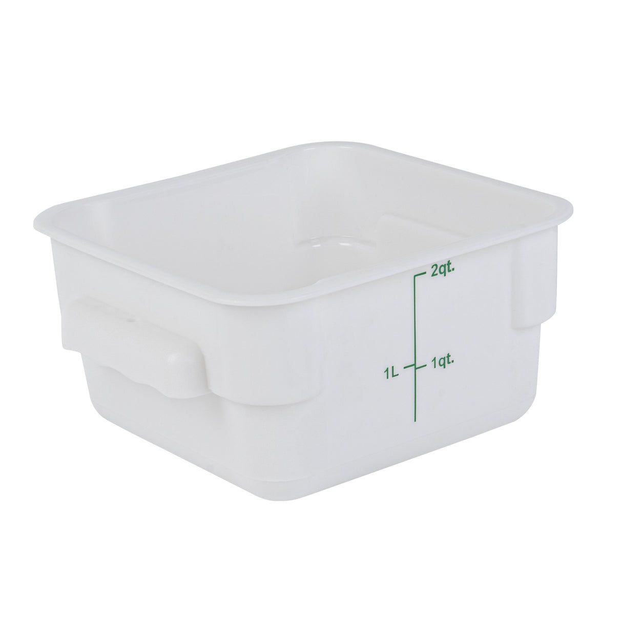 Containers, Food Storage, Met Lux 2 Quart, Square, White, 7 x 7 x 4 Inch, with Green Volume Markers,10 - 1 EACH