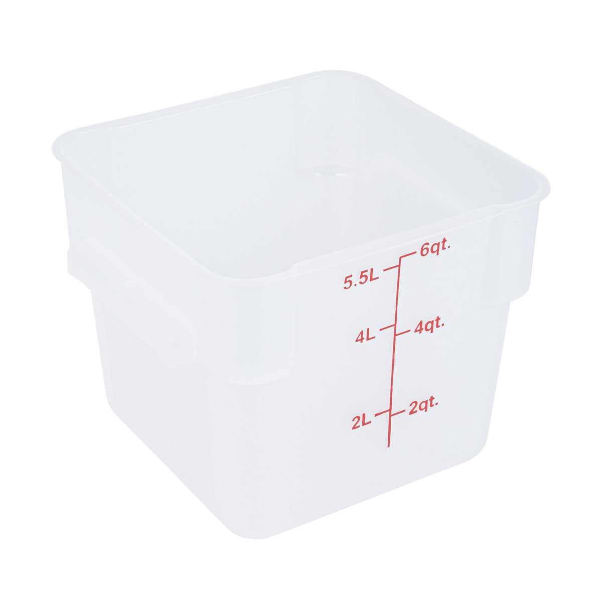 Containers, Food Storage, Met Lux 6 Quart, Square, Translucent, 9 x 9 x 7.50 Inch, with Red Volume Markers,10 - 1 EACH