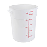 Containers, Food Storage, Met Lux 22 Quart, Round, White, 12.25 x 12.25 x 15 Inch, with Red Volume Markers,10 - 1 EACH