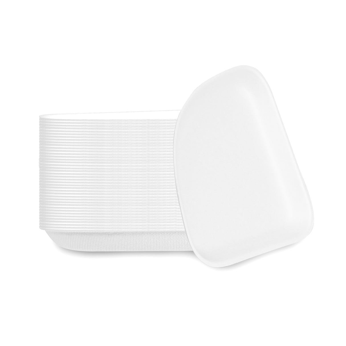 Plates, Pulp Safe 5.25 x 5.25 x 0.50 Inch, Sugarcane & Bagasse, White, Modular,4 - 25 COUNT