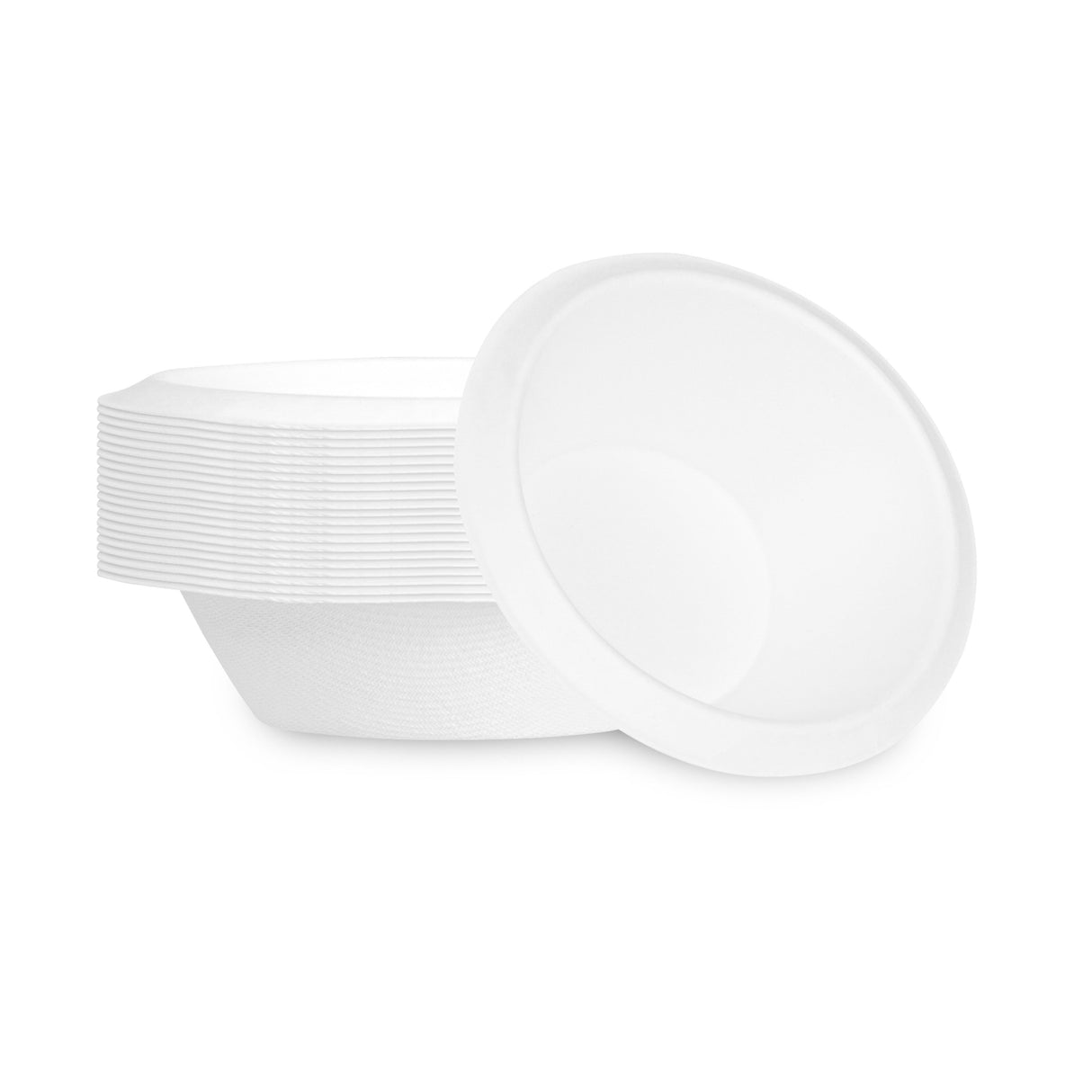 Bowls, Pulp Safe 7 Ounce, Sugarcane & Bagasse, White, 6 x 5 x 1.50 Inch,4 - 25 COUNT